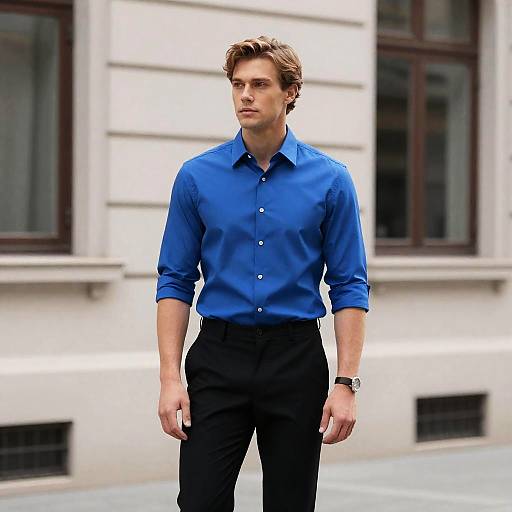 Stylish Man in Luxury Brand Shirt