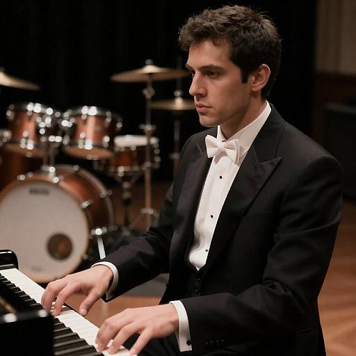 Elegant Pianist in a Tuxedo