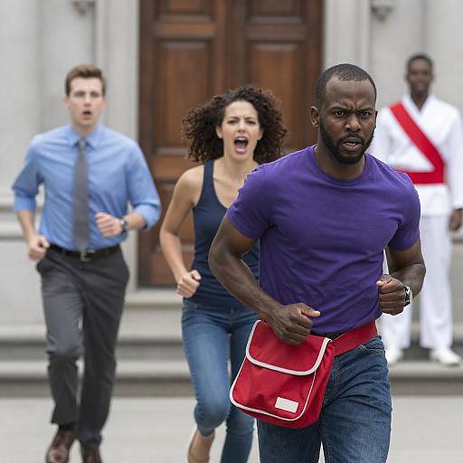 Dynamic Group Running Photograph