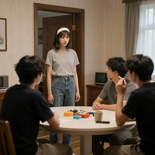 Living Room Gathering with Young Woman