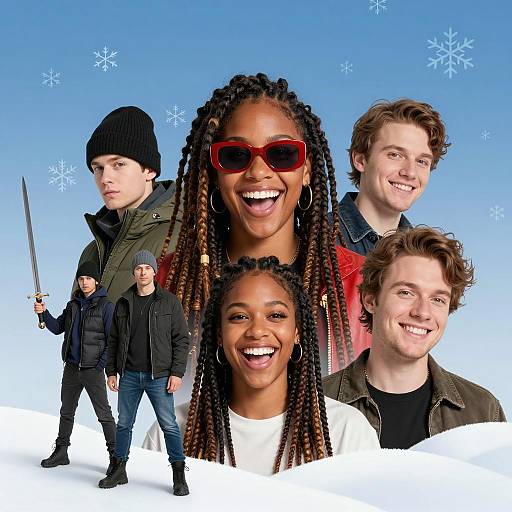 Group of Diverse People with Winter and Fantasy Elements