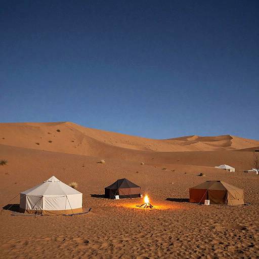 Desert Nomad Camp Under Starry Sky