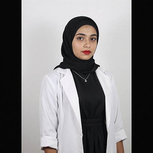 Young Woman in Black Hijab Portrait