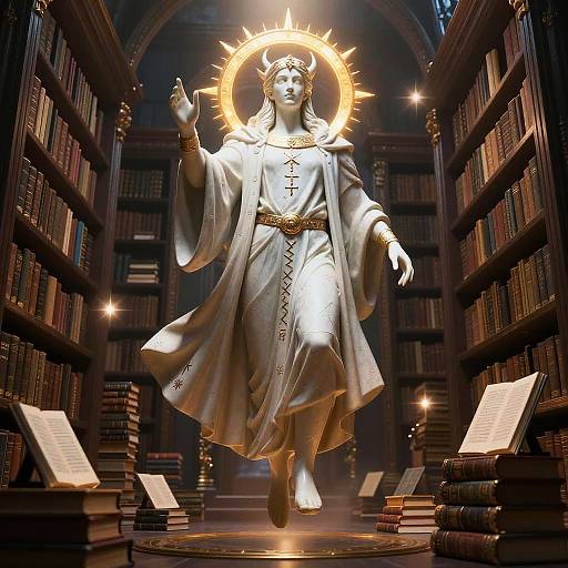 Epic Rune Sorcerer Statue Portrait