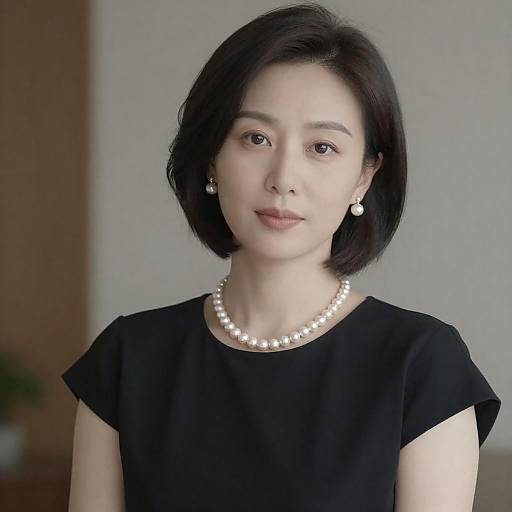 Elegant Woman in Black Dress Portrait