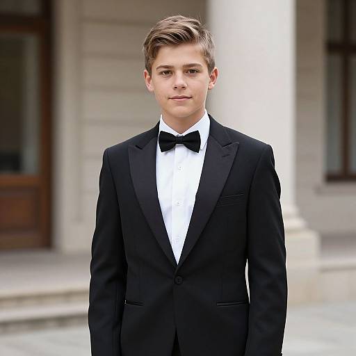 Boy in Tuxedo Posing