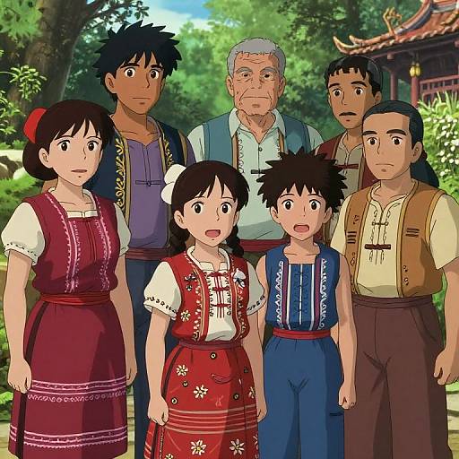 Hispanic Anime Characters in Traditional Attire