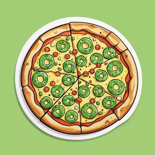 Vibrant Watercolor Pizza Sticker Design