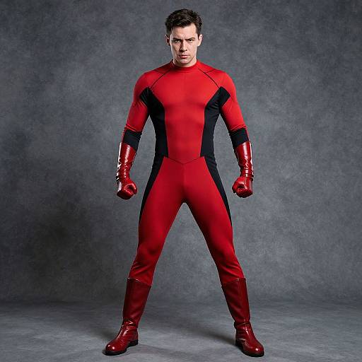 Vibrant Superhero in Dynamic Pose