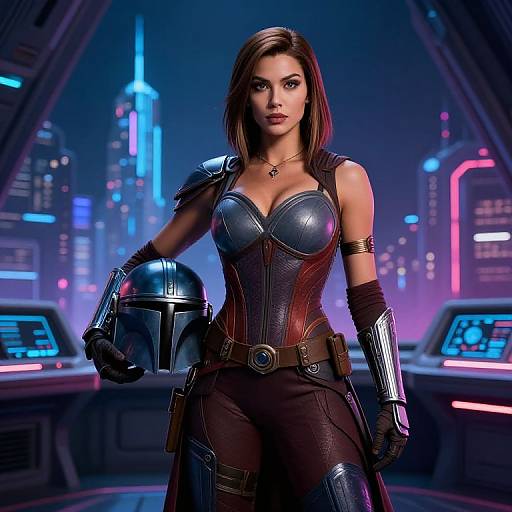 Bo-Katan Cyberpunk Starship Confidence