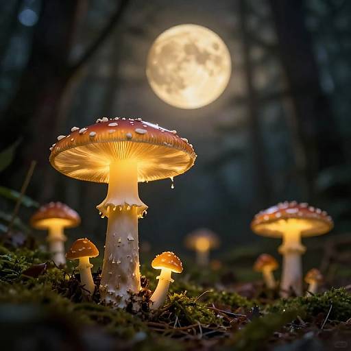 Bioluminescent Mystical Forest Night