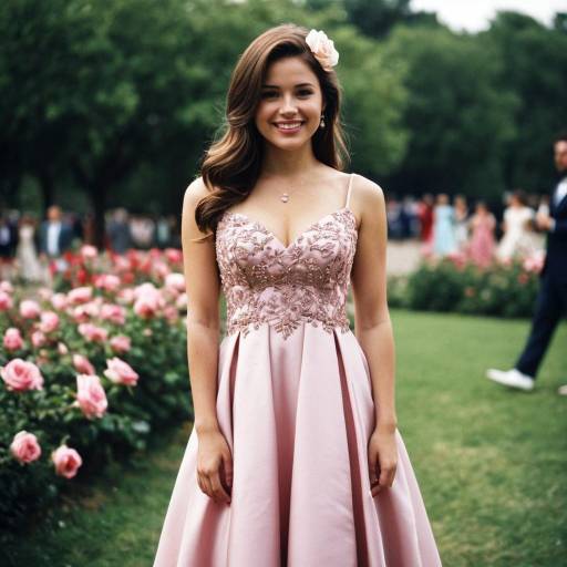 Giana Rose in a Pink Prom Dress