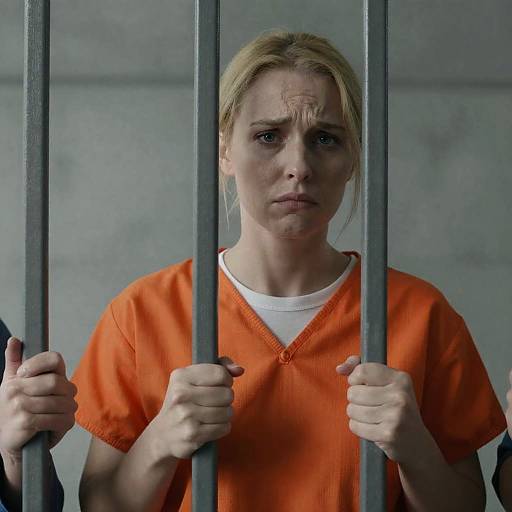 Sad Woman Behind Bars Photography