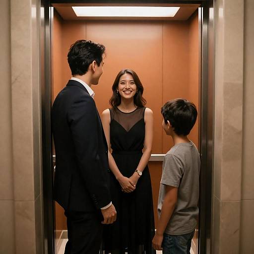 Warm Elevator Portrait of Three People