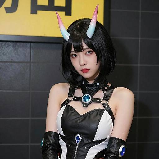 Futuristic Asian Woman in Cosplay