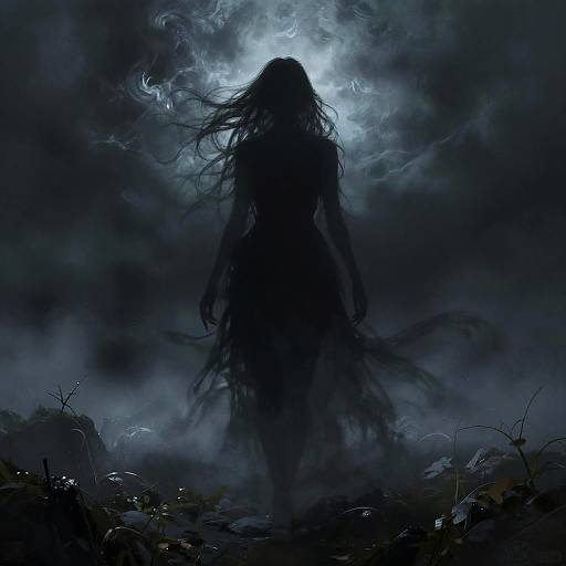 Haunting Banshee in Stormy Night
