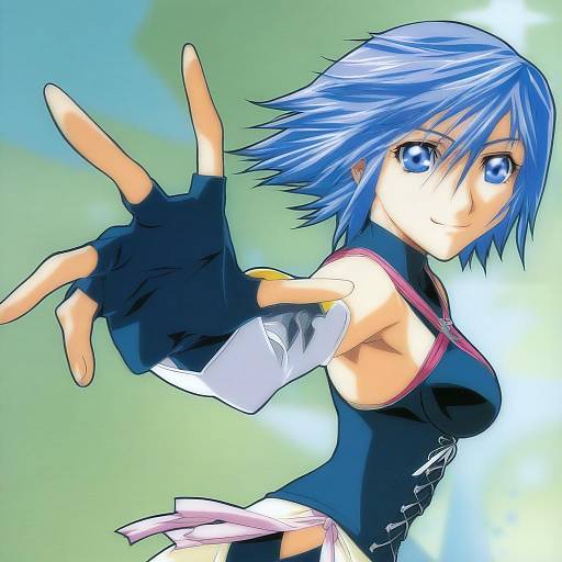 Illustration of Aqua (kingdom hearts), kingdom hearts in the style of Gotou keiji