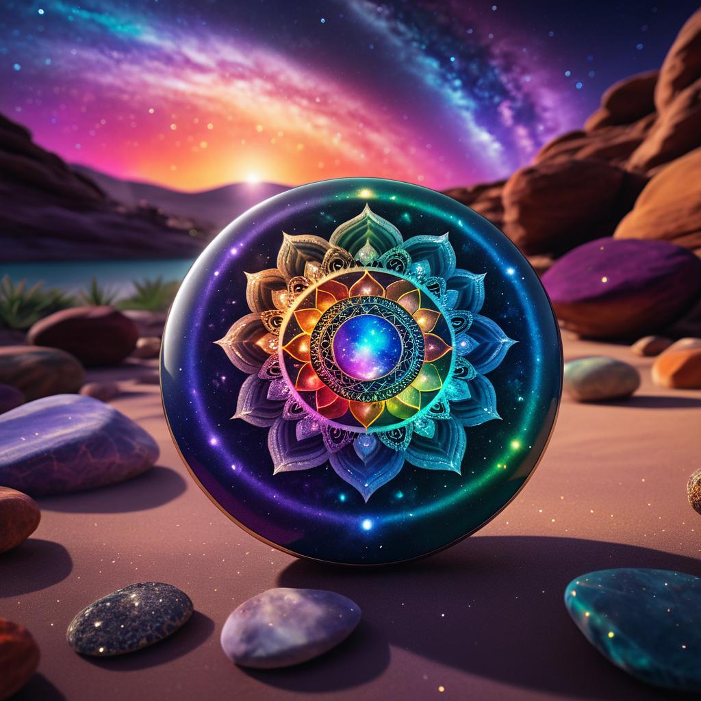 Ultra-Realistic Chakra Stone Glamour Shot