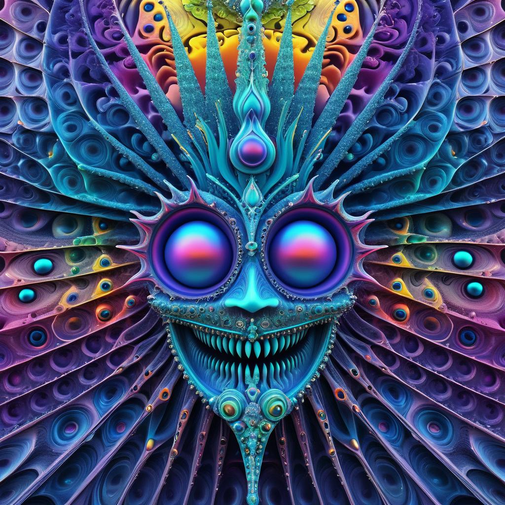 Surreal Diatom-Inspired Psychedelic Entity