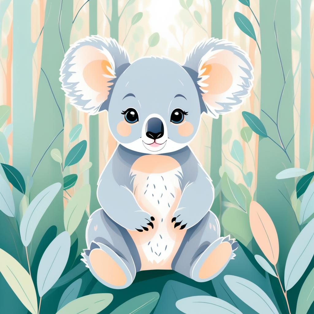 Charming Koala Joey in Eucalyptus Grove