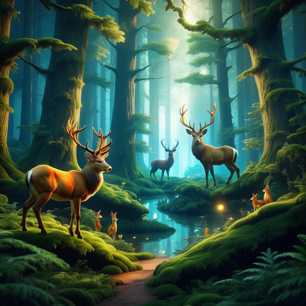 Enchanting Forest with Mythical Creatures