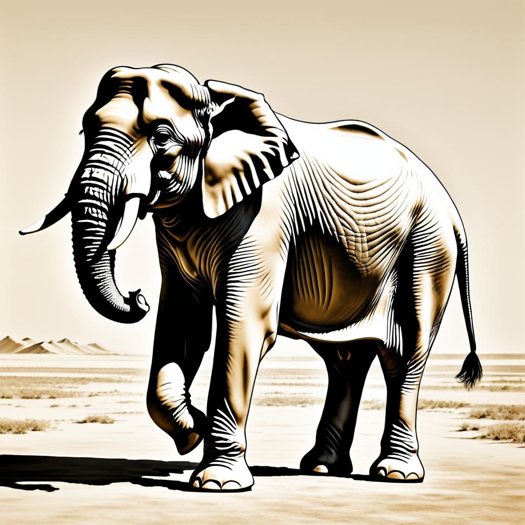 Surreal Elephant Portrait in Dali Style