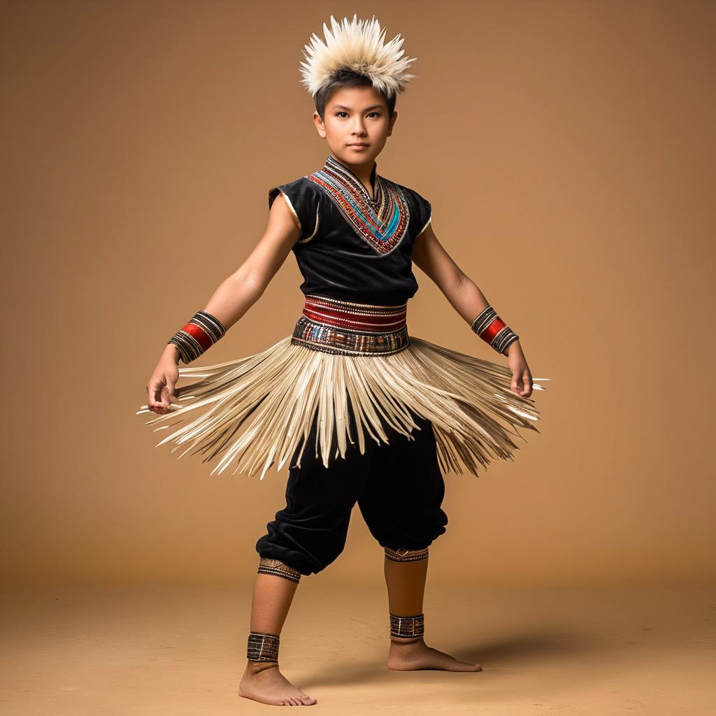 Serious Boy in Andean Dance Costume