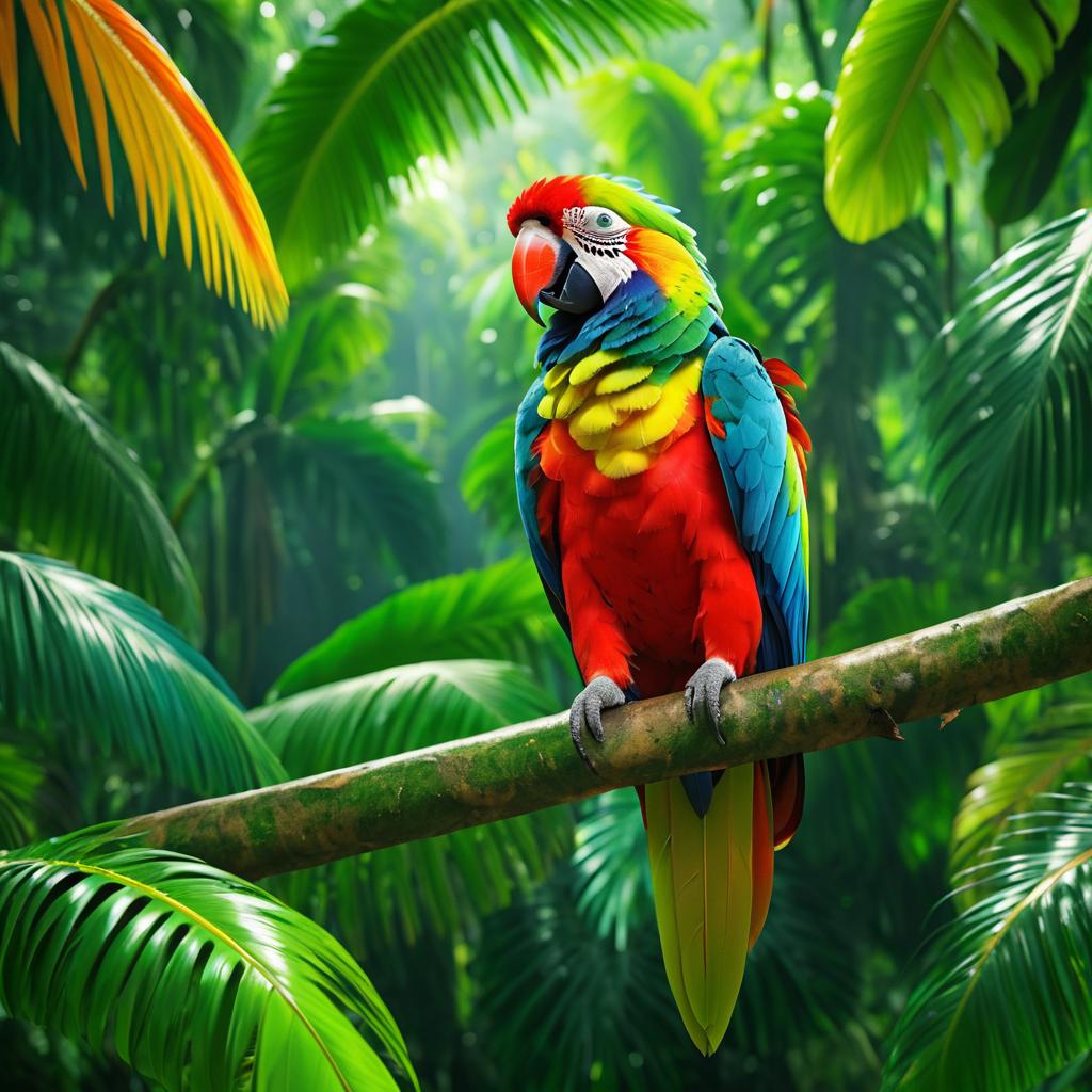 Vibrant Parrot in Lush Rainforest