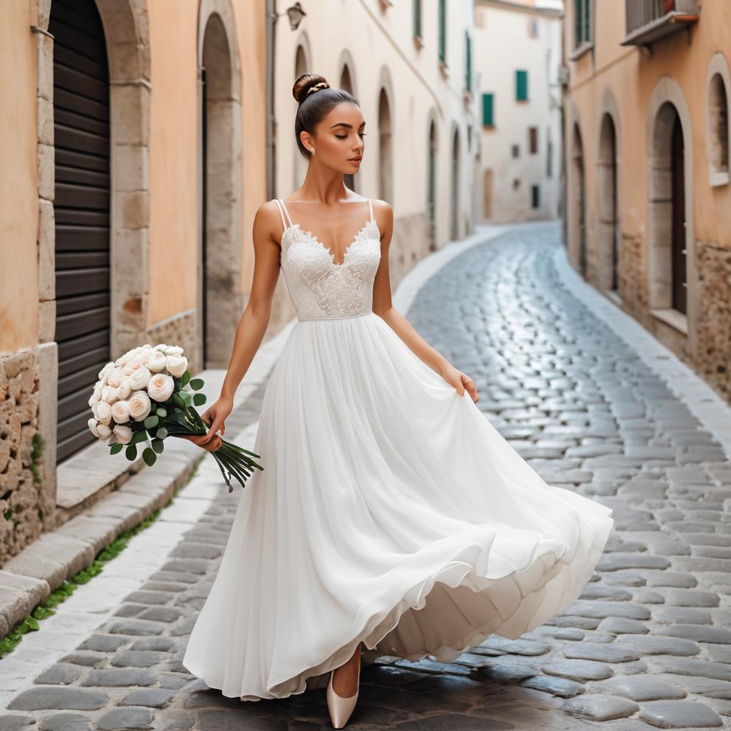 Elegant Ballerina in Italian Street