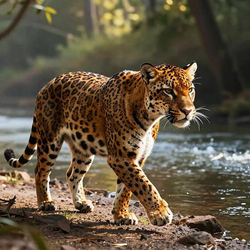 Majestic Jaguar in Forest Light