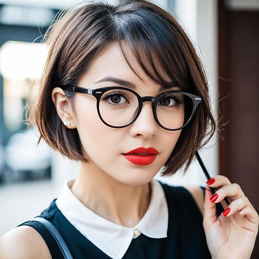 Solo Boy with Glasses and Puckered Lips
