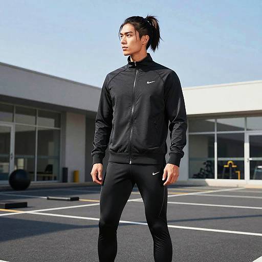 Athlete Low Ponytail Fashion Shoot