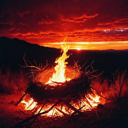 Blazing Phoenix Nest Fire at Sunset Blazing Phoenix Nest Fire at Sunset