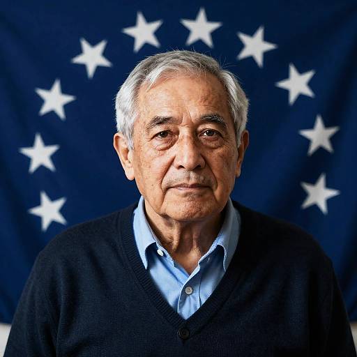Portrait of an Elderly Man with Flag