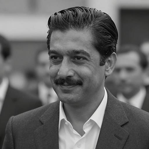 Black and White Portrait of Man in Suit