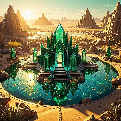 Enchanting Crystal Desert Oasis Art