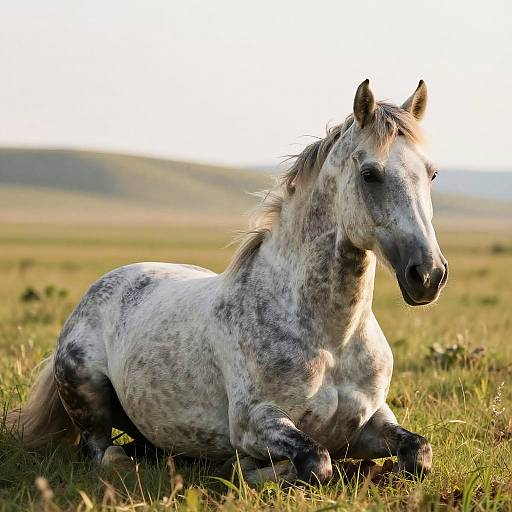 Gray Montana Horse in Sunny Meadow