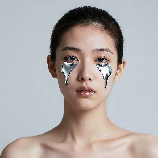 Androgynous Avant-Garde Chrome Tears