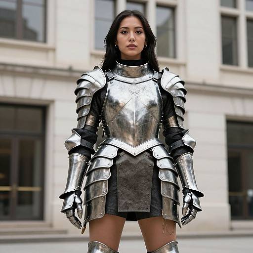 Baddie Woman in Armor Pose