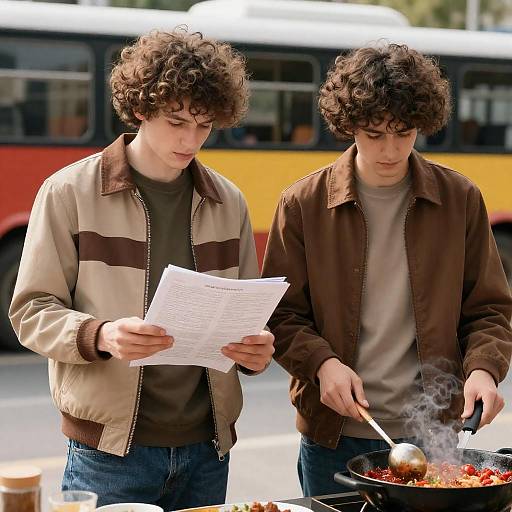 Outdoor Scenes with Striped Jackets