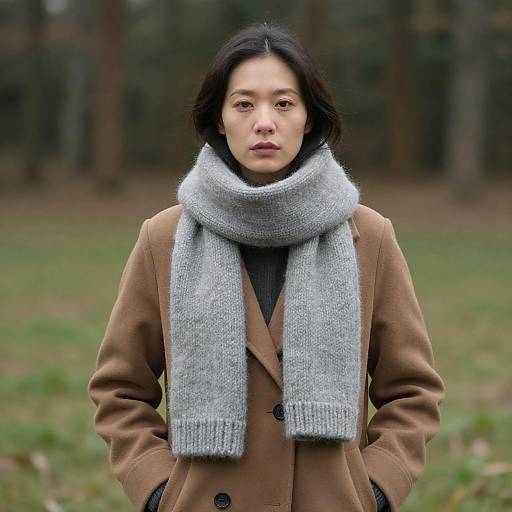 Elegant Woman in Blurred Nature Setting