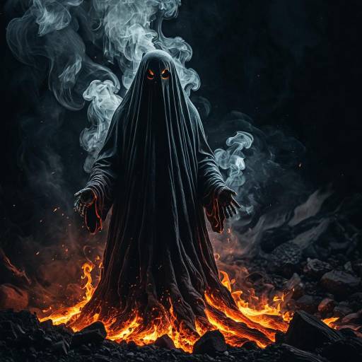 Dark Flame Ghost Rising from Embers