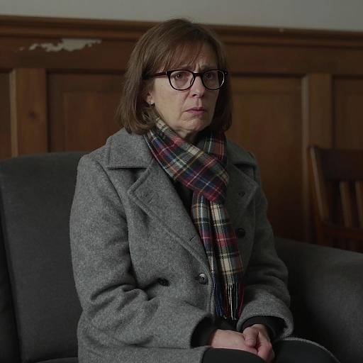 Worried Middle-aged Woman Sitting Indoors