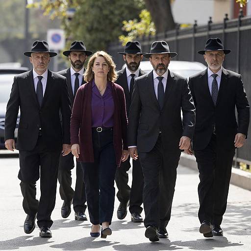 Business Group Walking Outdoors