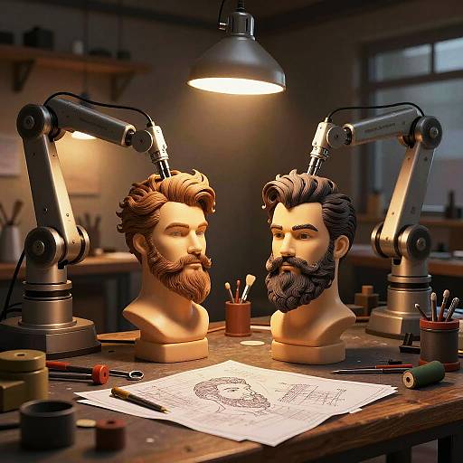 Robotic Beard Workshop Illustration