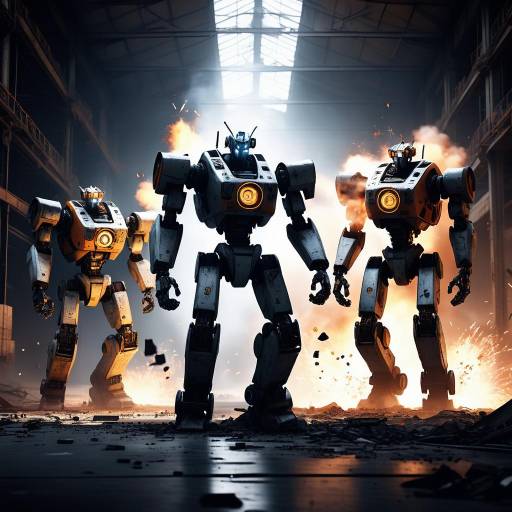 Cinematic Robots Rampaging in Warehouse Cinematic Robots Rampaging in Warehouse