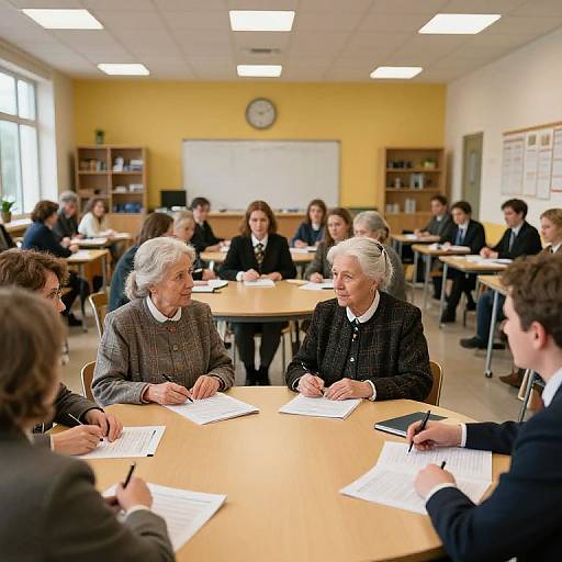 Extreme Wide Shot: School Meeting Scene