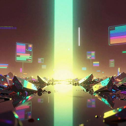 Neon Post-Apocalyptic Vaporwave Landscape