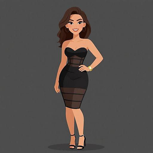 Elegant Woman in Strapless Dress