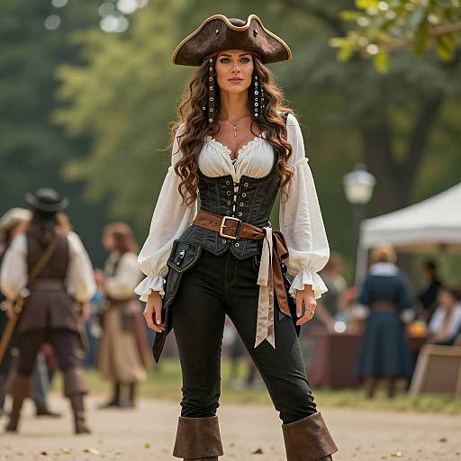 Photorealistic Lady Pirate in Renaissance Costume